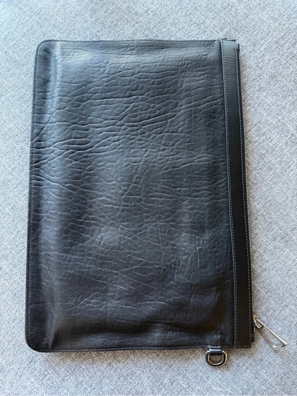 Jimmy Choo Black Leather Star-Embellished Clutch with Tan Inset